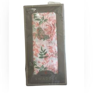 Newcastle Classsics 100% cotton NIB baby floral blanket swaddle nurse cover pink